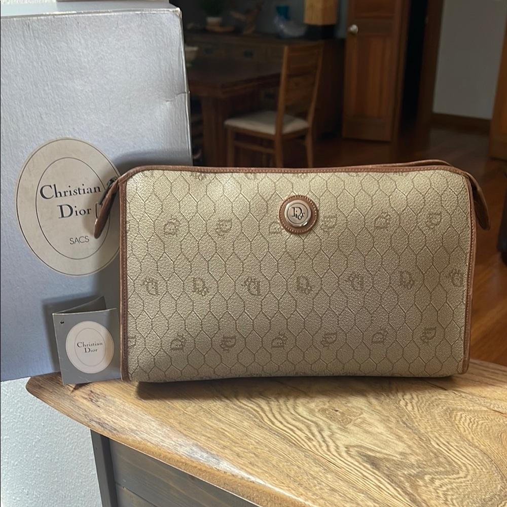 Authentic Christian Dior Vintage Clutch, Box & Care Card